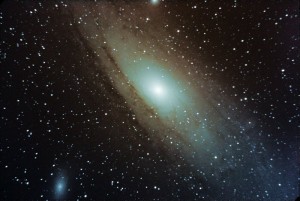 M31 Andromeda Galaxy. 17th Nov 2011. Canon EOS 300D at prime focus. 13 x 120 second unguided sub-exposures.