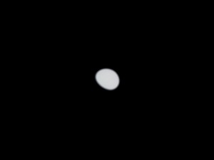 Venus, 14th Jan 2012, shortly after sunset. Approx 190 frames taken from a webcam video.  Gibbous phase clearly visible, although no surface detail due to the permanent thick cloud cover.